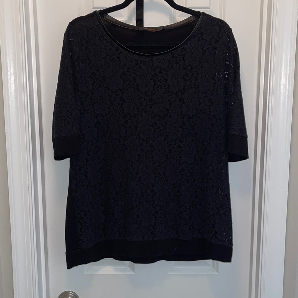 Lightly Used The Limited Black Lace Blouse XL